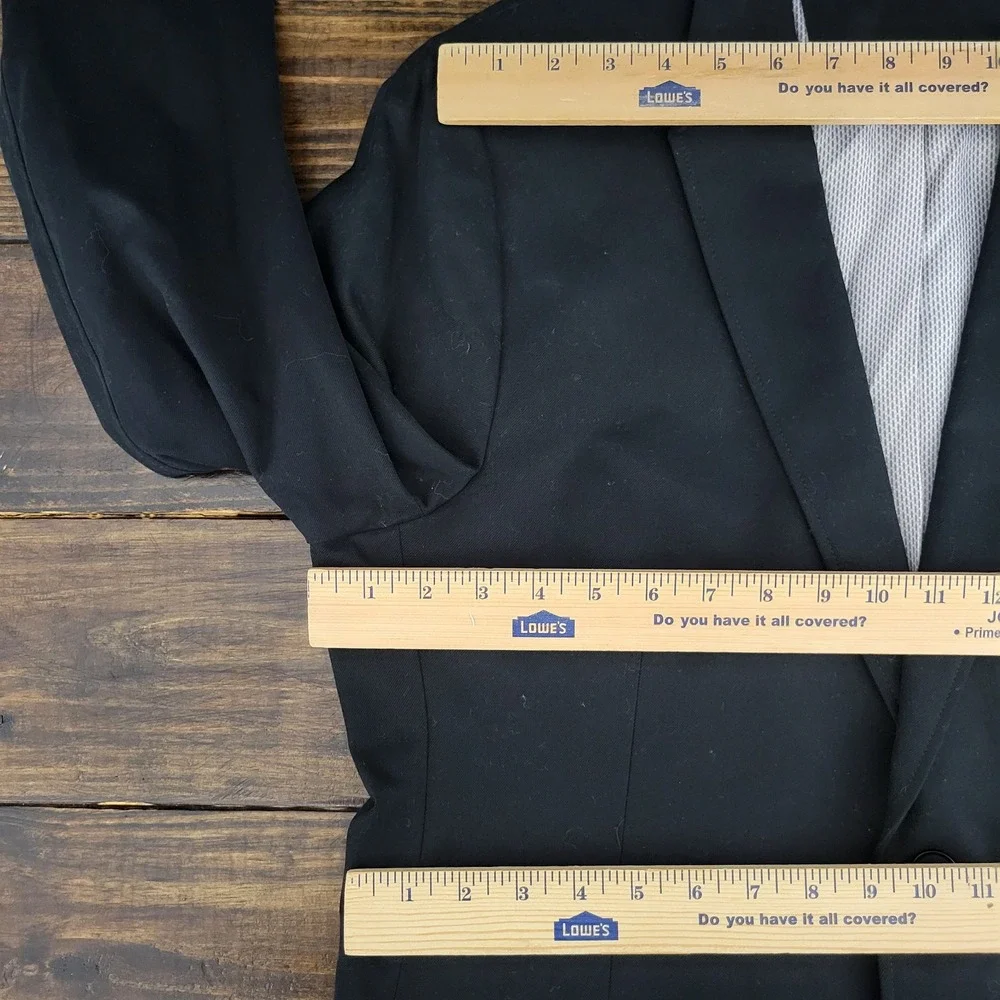 Banana Republic Men's Sport Coat Blazer Two Button Black800 Cotton Blend‎ 44R